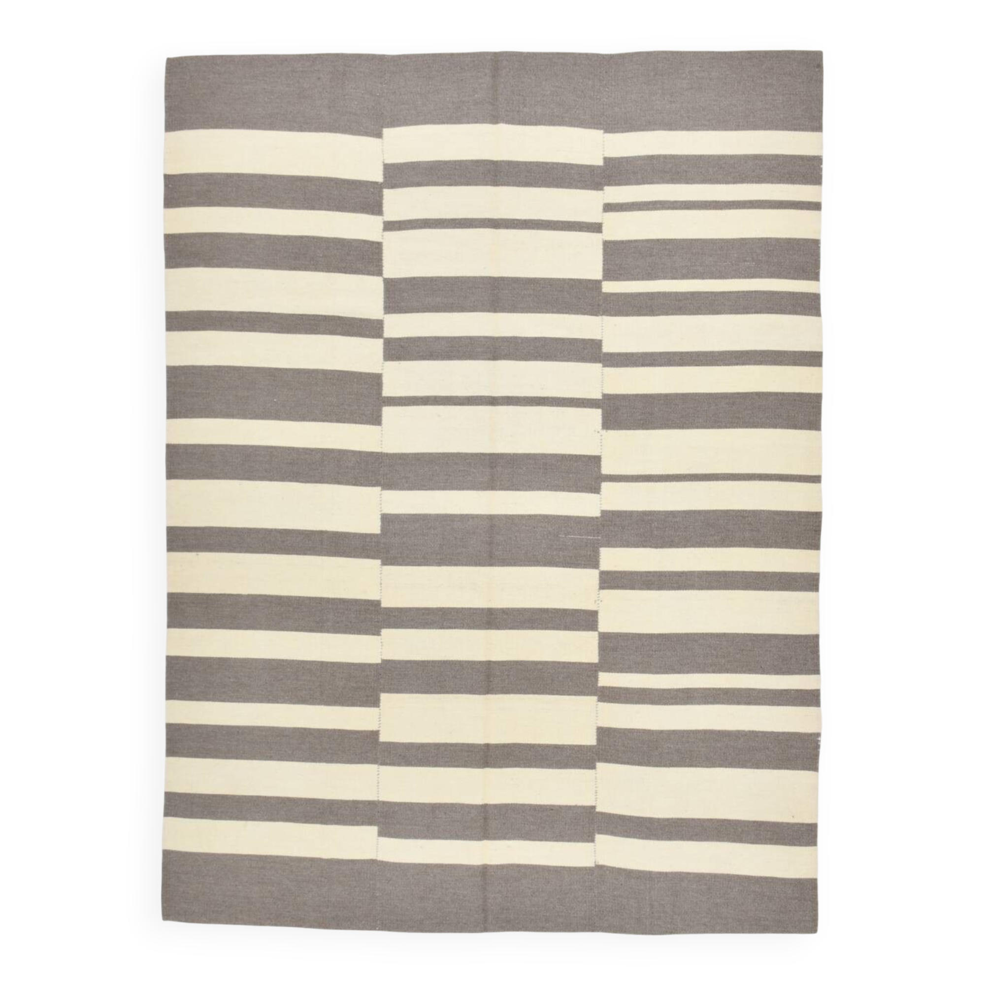 Modern Beige Grey Vintage Kilim Rug, 204x278Cm