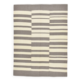 Modern Beige Grey Vintage Kilim Rug, 204x278Cm