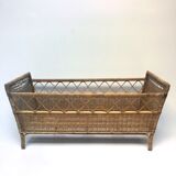 Vintage rattan and wicker bed