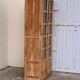Parisian wardrobe in raw wood with engraved glass from 1920.
