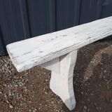 White patinated wooden bench