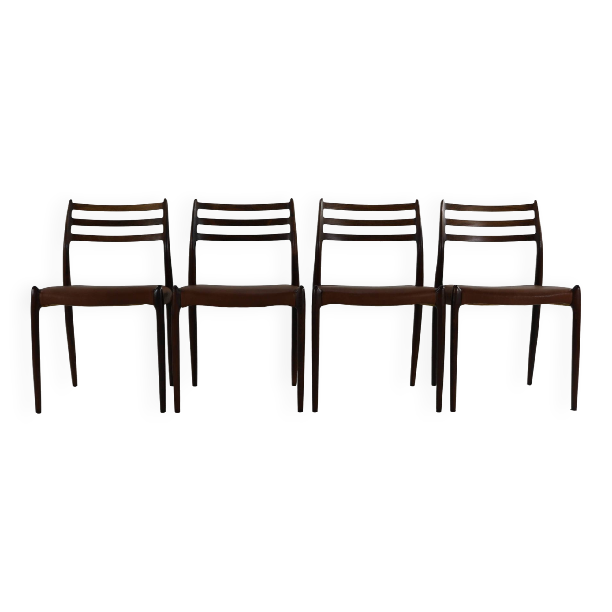 Rosewood danish design dining chairs no 78 by Niels Otto Møller