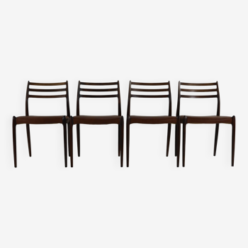 Rosewood danish design dining chairs no 78 by Niels Otto Møller