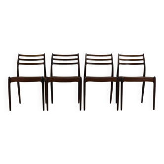 Rosewood danish design dining chairs no 78 by Niels Otto Møller