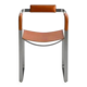 Armchair, aged silver steel and natural tobacco saddle leather.