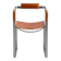 Armchair, aged silver steel and natural tobacco saddle leather.