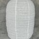 Très grande suspension en rotin et lin naturel japonisante en forme de lanterne H80 D65