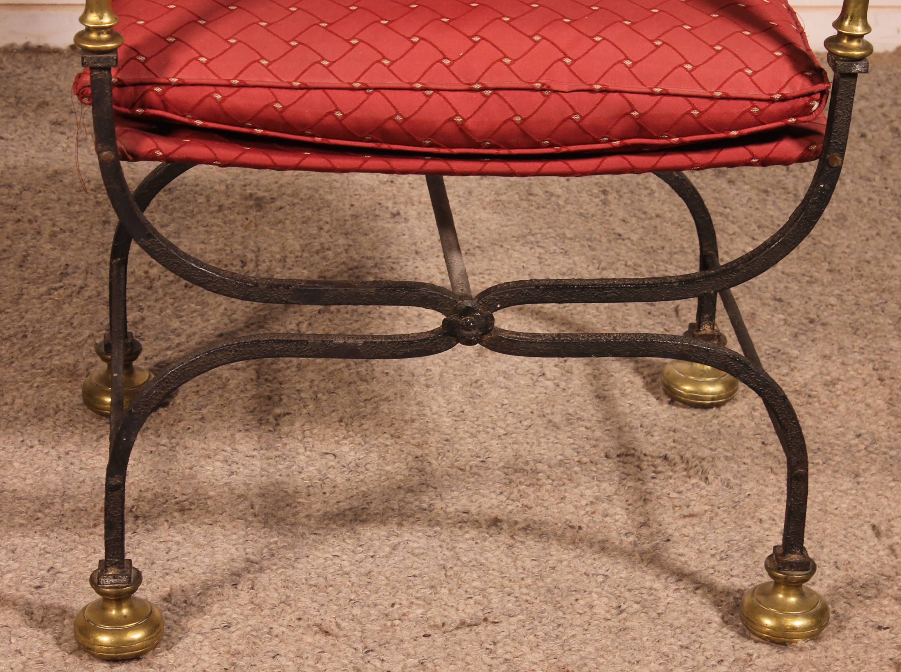 Fauteuil Curule En Fer Forgé Et Bronze