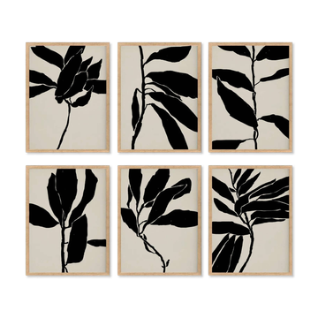 Ensemble de 6 impressions giclées. Série botanique.