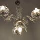 French antique glass and crystal barley twist three-armed four-light chandelier 5135