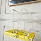 Vintage 70s Plexiglas magazine rack