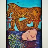 Malcolm Morley print Trojan Calvacade from the Odysseys of Enoch Suite, 1986 American