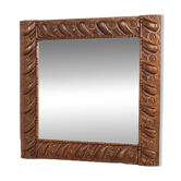 Carved wooden mirror in Seiz Breur style, Brittany, France, early 20th century.