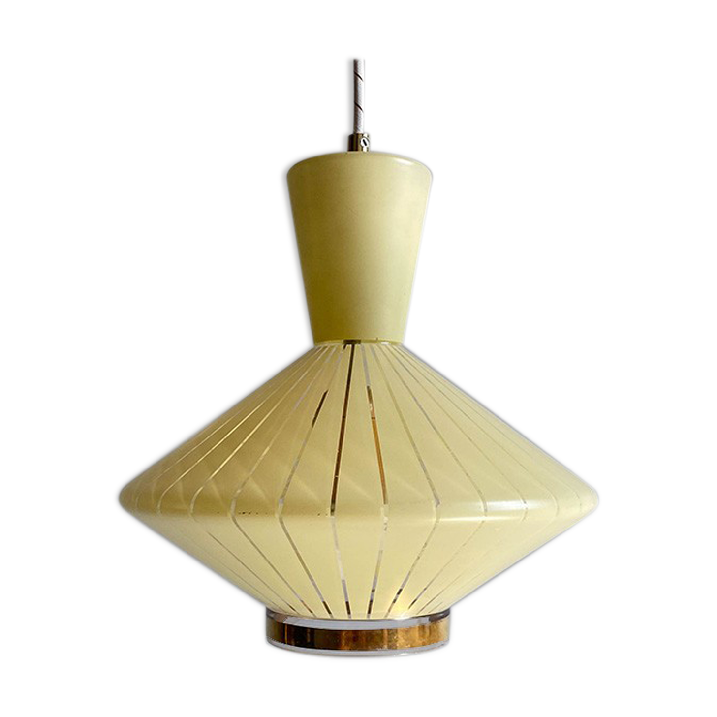 Yellow golden UFO suspension