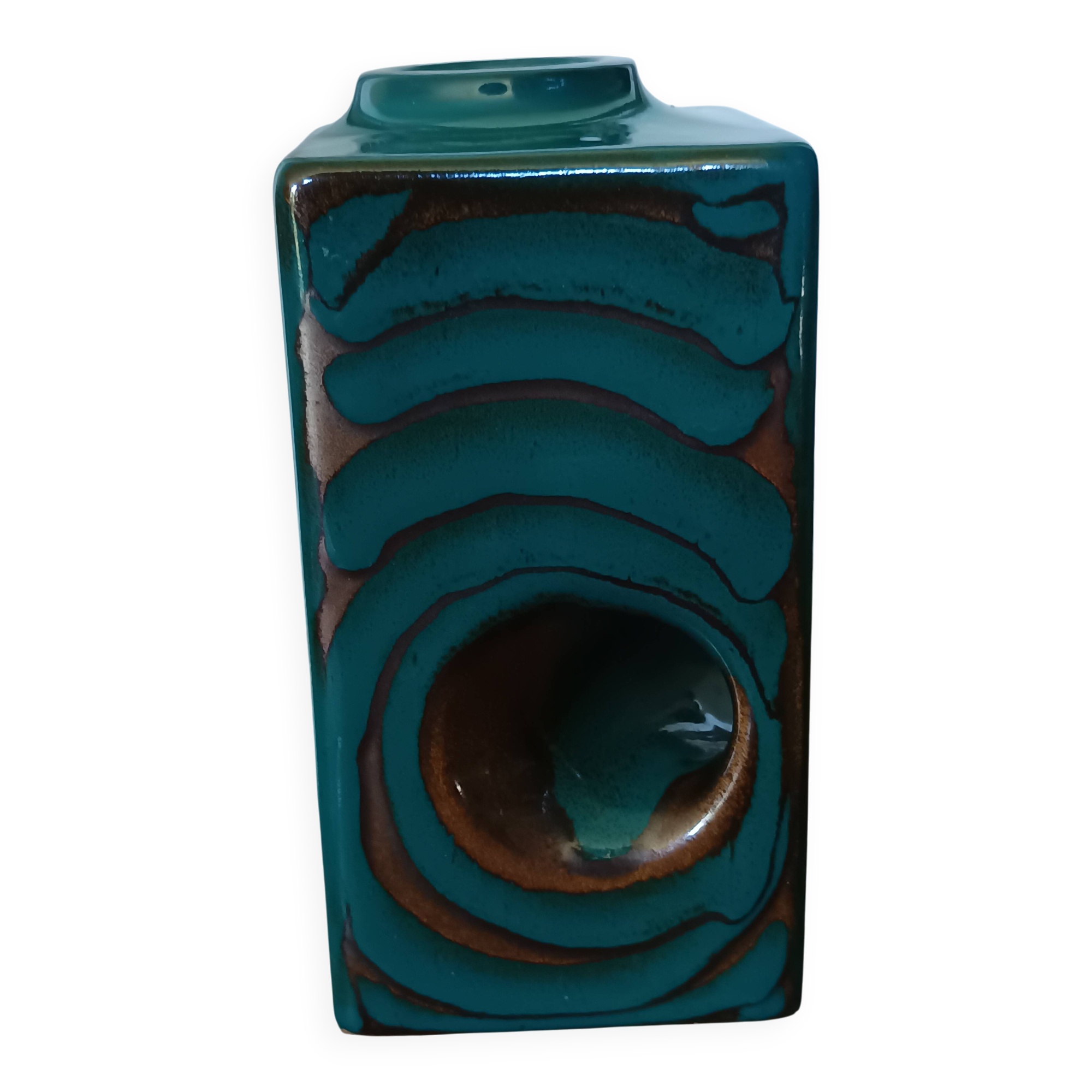 Cubic ceramic vase, Veb Haldensleben, 1960