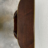 Louis XVI demi-moon console in wood and brass.