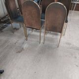 Set of 6 gilded brass chairs from the 1950s