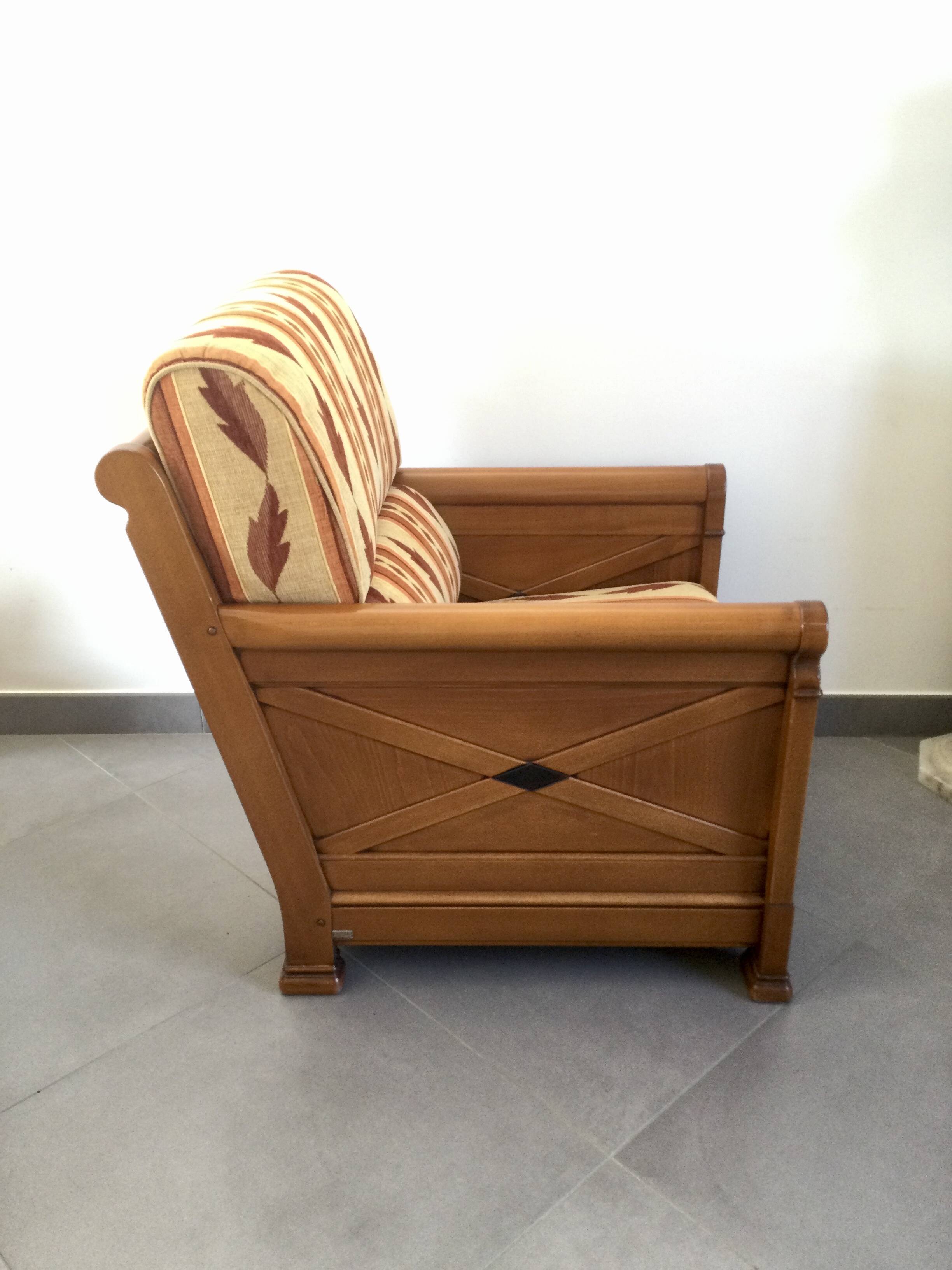 Jacques Leleu - Pair of Armchairs in Cherry Wood