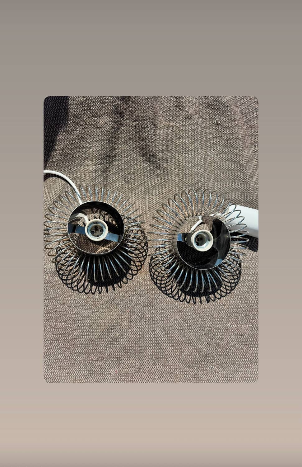 Pair of 70's Andrea Lazzari pendant lights for Morosini