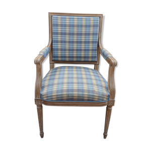 Fauteuil style louis xvi bleu à