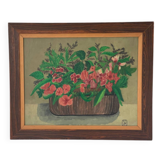 Peinture naive floral
