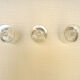 3 old transparent glass foot glasses