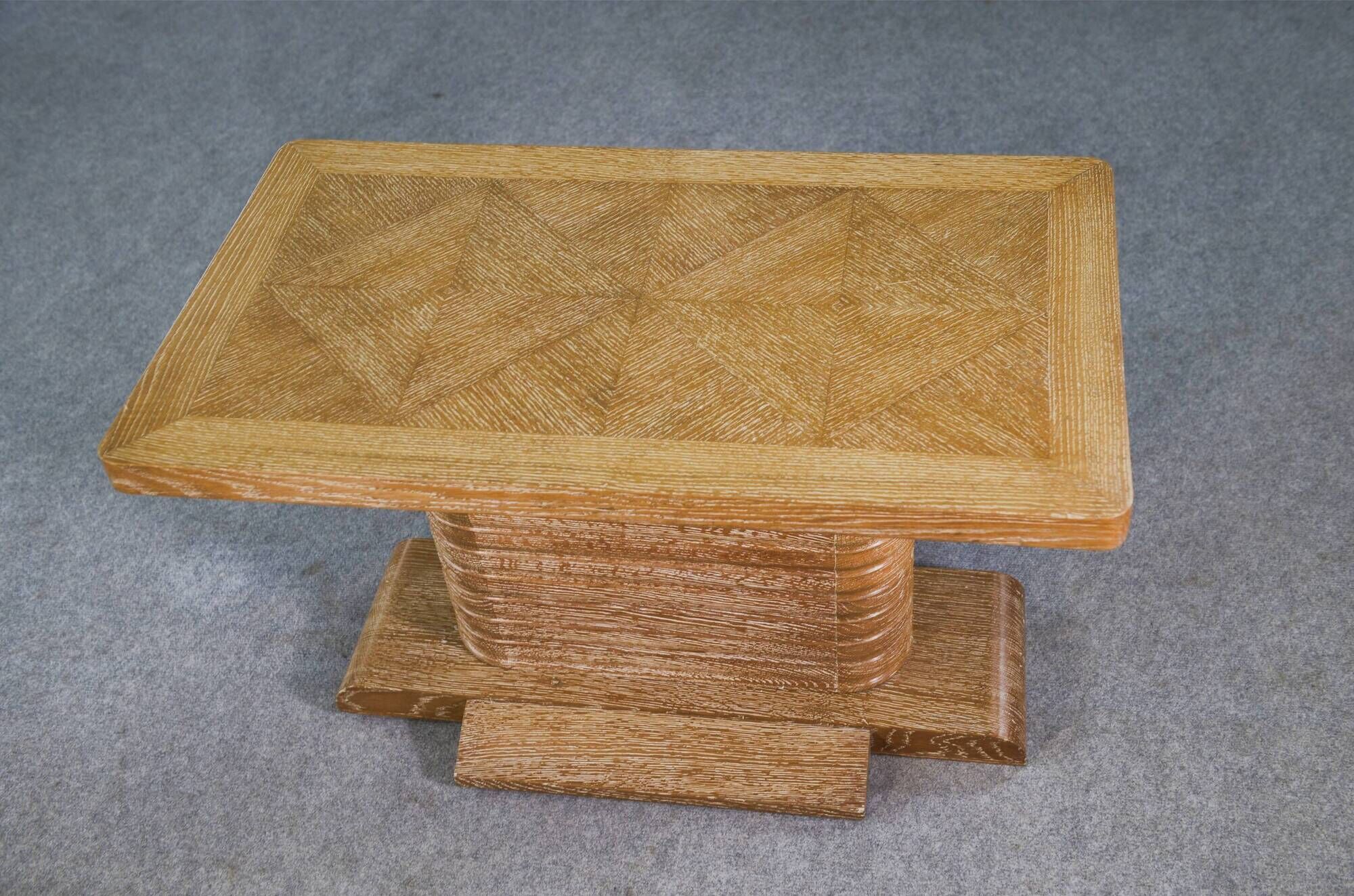 Oak side table attributed to Gaston Poisson, 1960s.