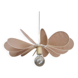 12-blade propeller suspension in rattan and nude linen
