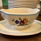 34-piece service, Longchamp Bagatelle model, made and painted by hand