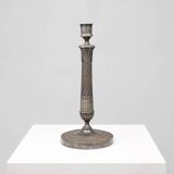 Large silver plated copper candlestick, France ca. 1900