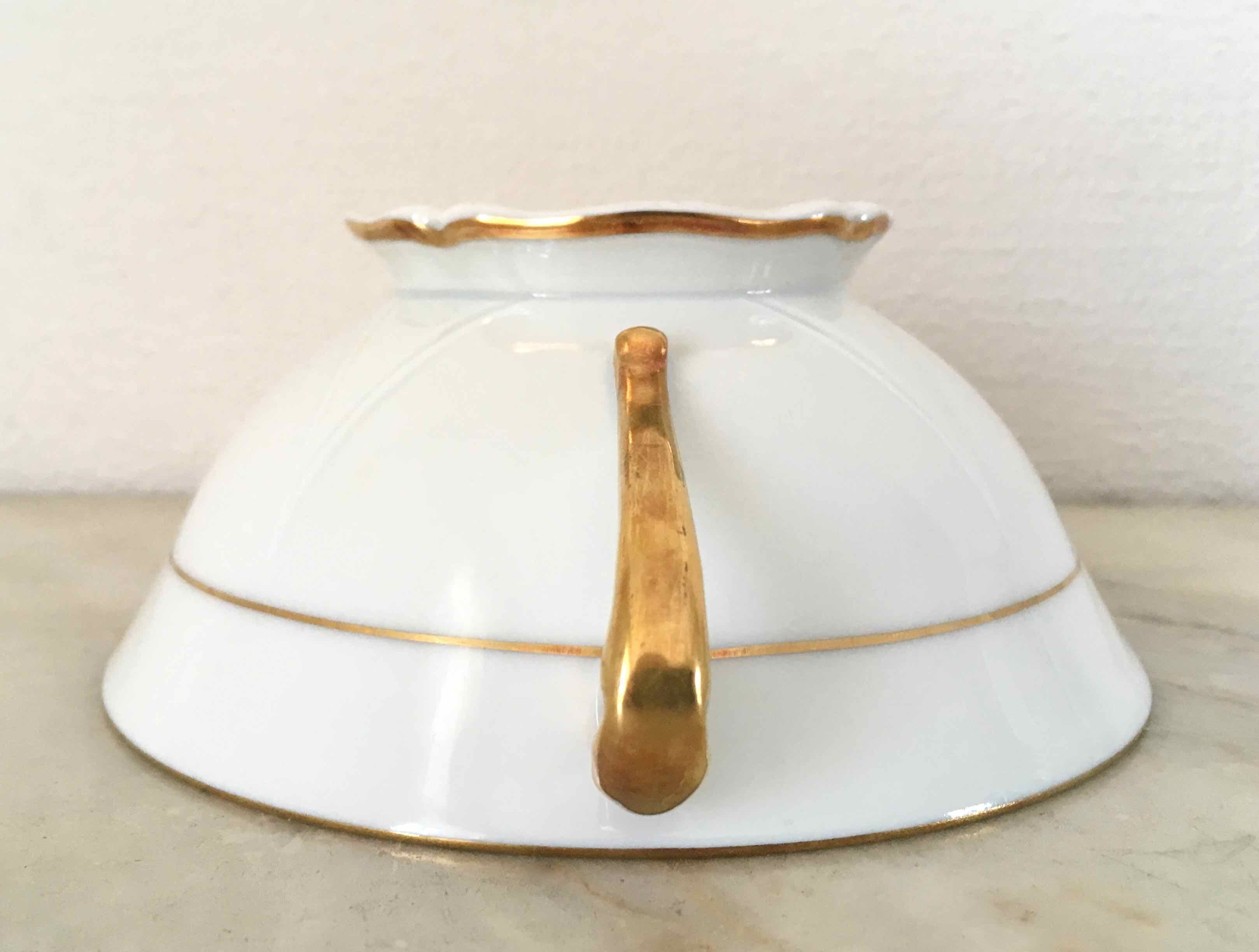 Set of 12 bowls with 2 porcelain handles