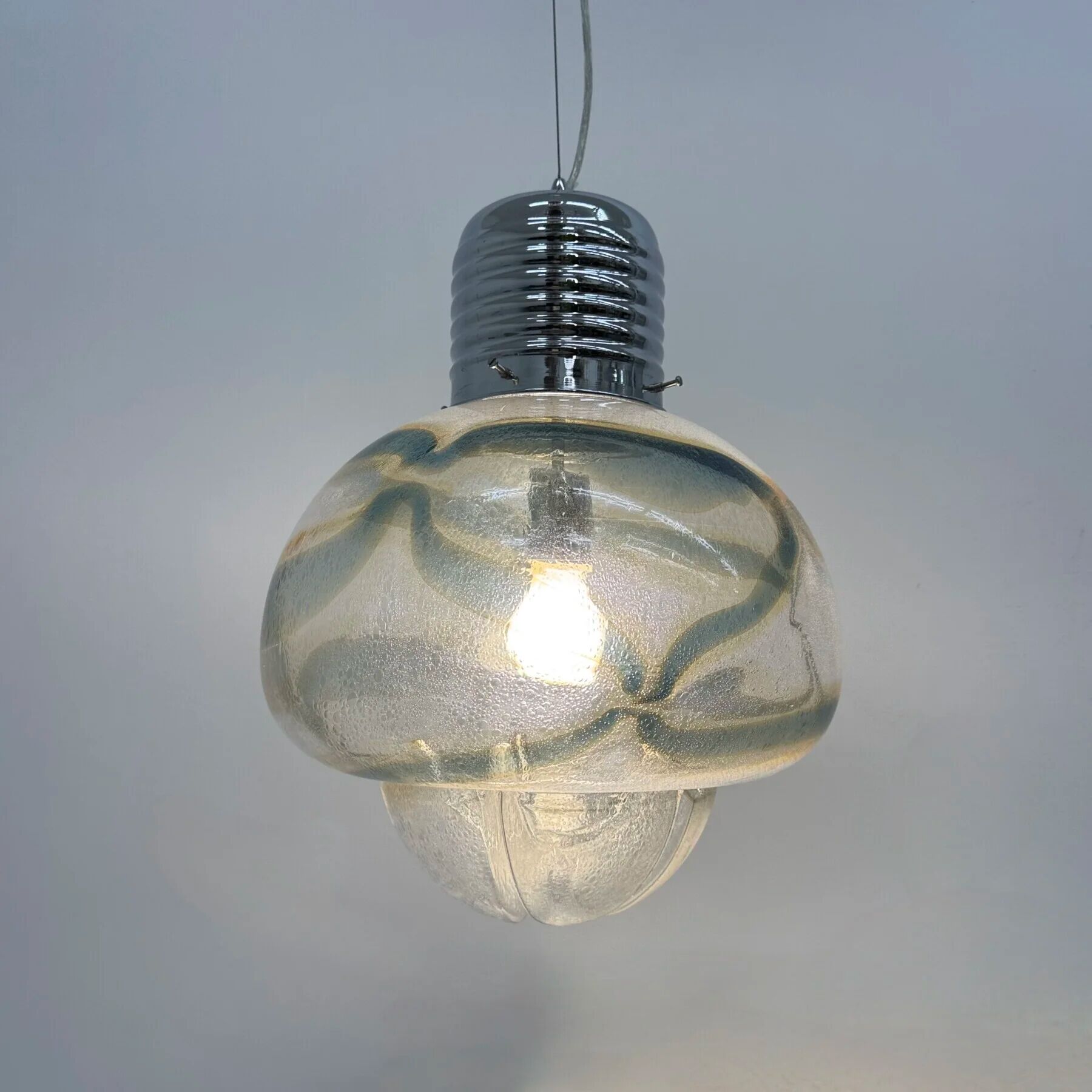 Suspension en verre Mazzega, années 1970, Italie