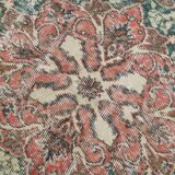 Green Beige Medallion vintage turkish Rug, hand made vintage carpet