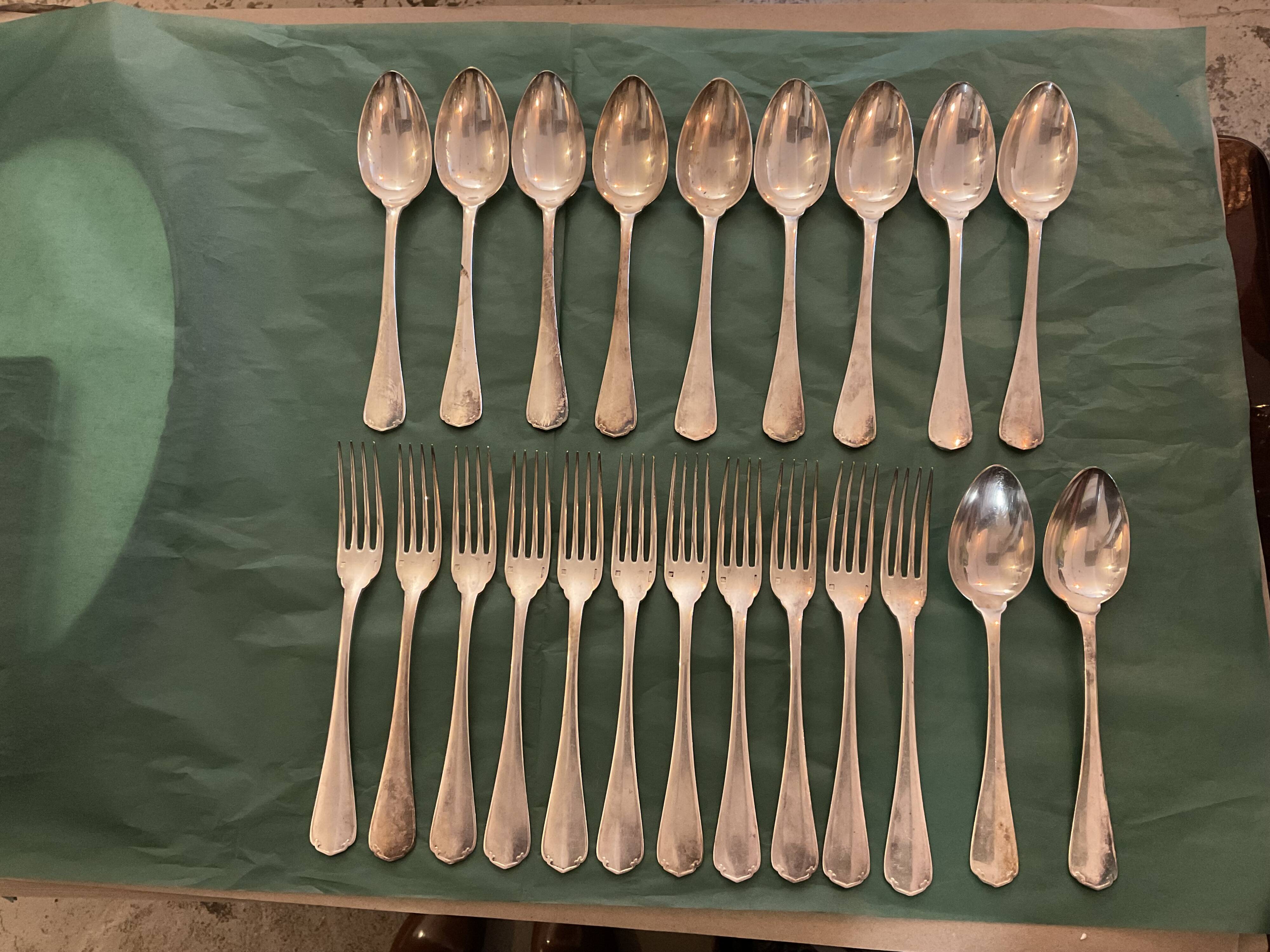 Set of 11 forks and 11 spoons Christofle Japan model