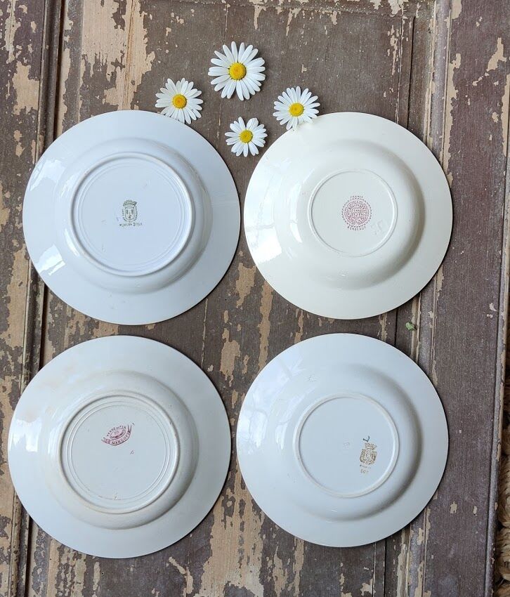 Set of four hollow plates iron earth
