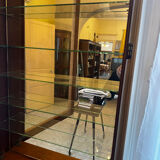 Wall display cabinet - wood - glass and mirror H 107 / W 53 / D 15.5 cm