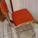 Fabric and wood chair ornage