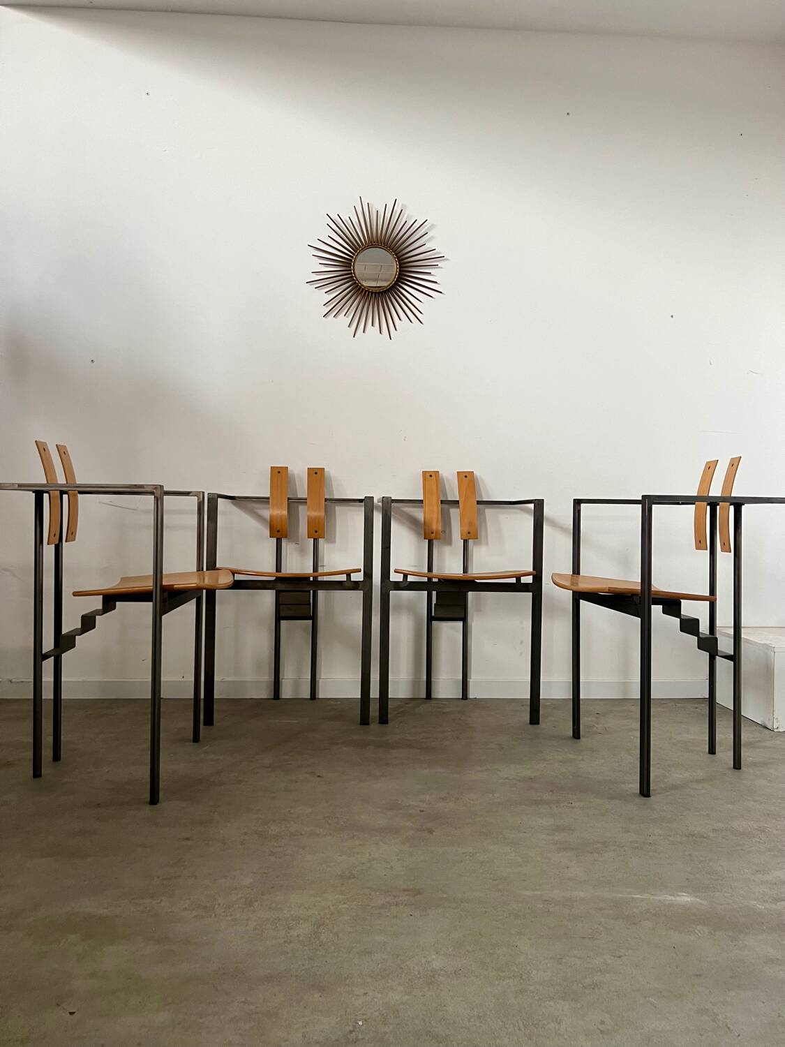 4 old raw design chairs Karl Friedrich Forster model Trix KFF postmodern 70s/80s