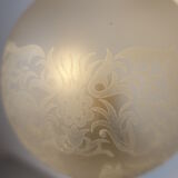 Turquoise ceramic lamp bronze frame by Gagneau