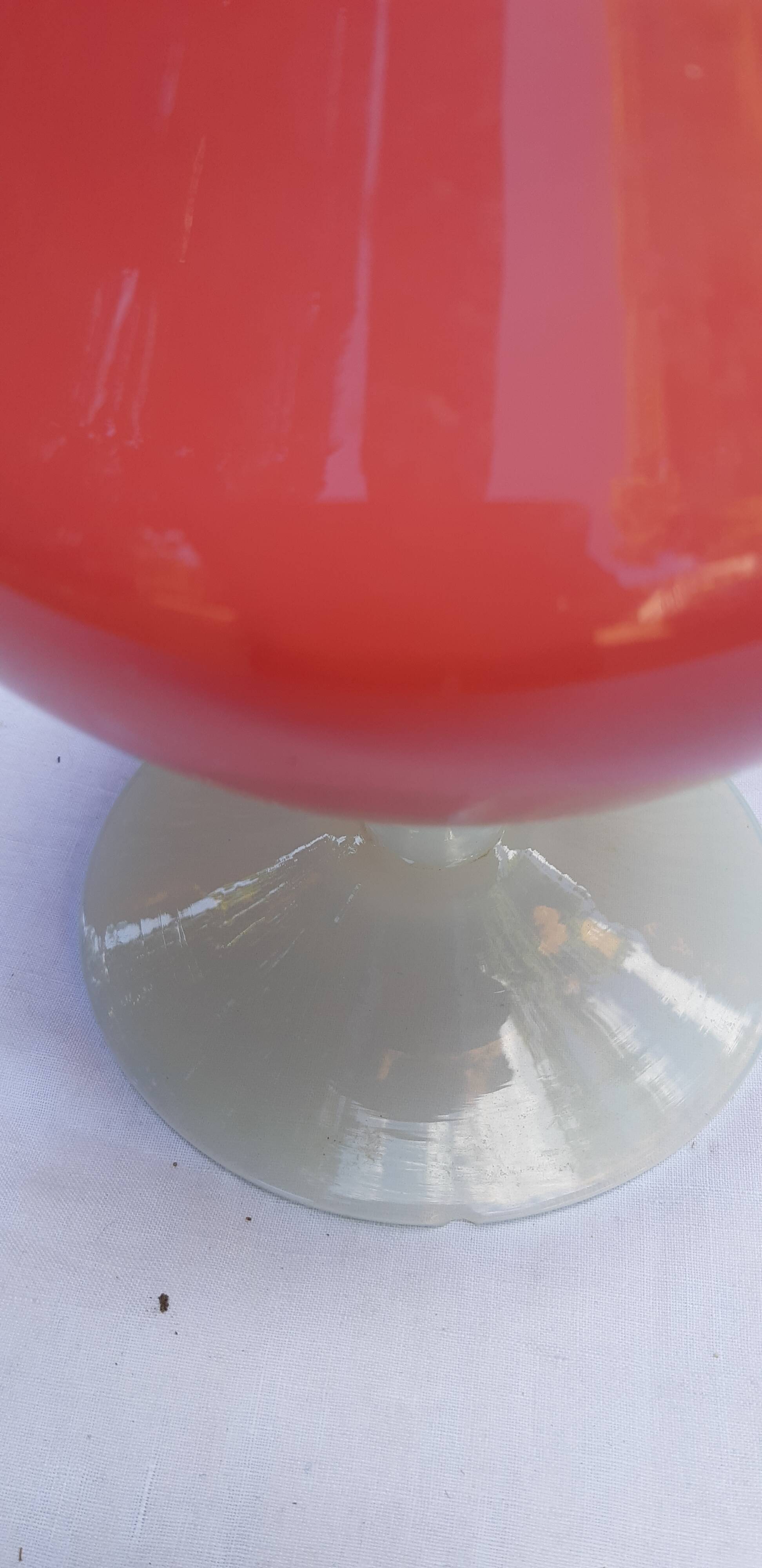 Vintage pink vase and opaline foot 70's
