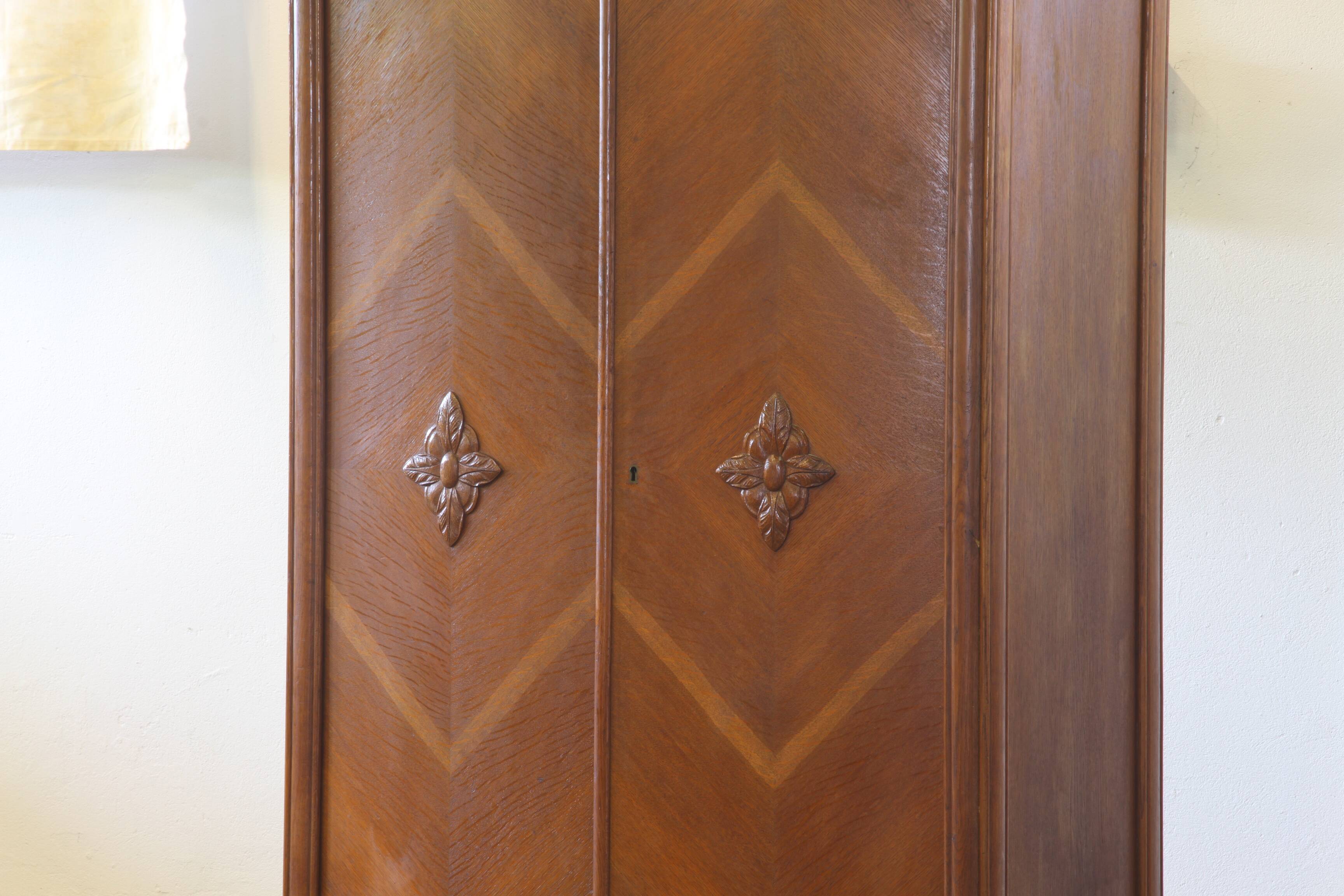 Vintage Danish Oak Closet Linen Wardrobe 1940s Cabinet
