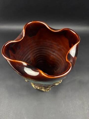 Glazed ceramic vase – brutalist style, 60s/70s