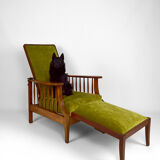 Morris armchair in beech and green velvet, United Kingdom, circa 1900