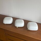 Square wall lights in sandblasted white glass