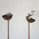 Vintage pendant light set of 2 rustic copper hanging lamps Yugoslavia 1970