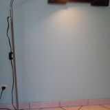 FLOOR lamp design COREP, lacquered steel taupe color, reclining