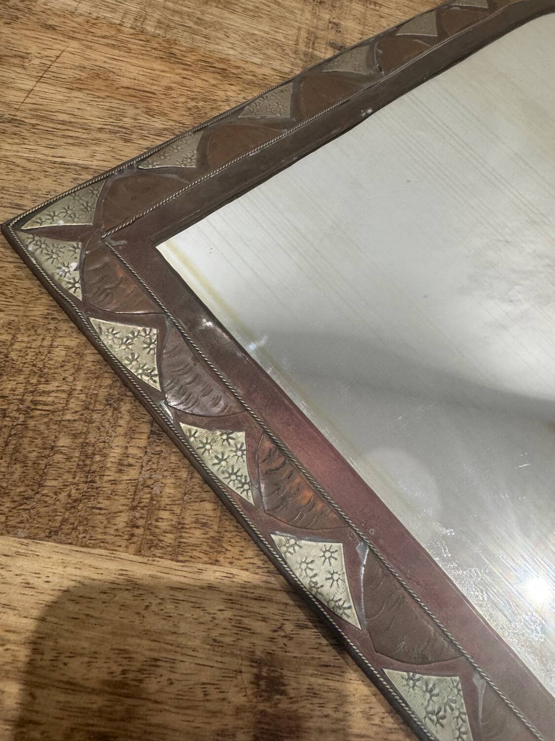 Vintage brass mirror