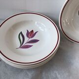 Set of 5 soup plates Digoin Sarreguemines Fanfan