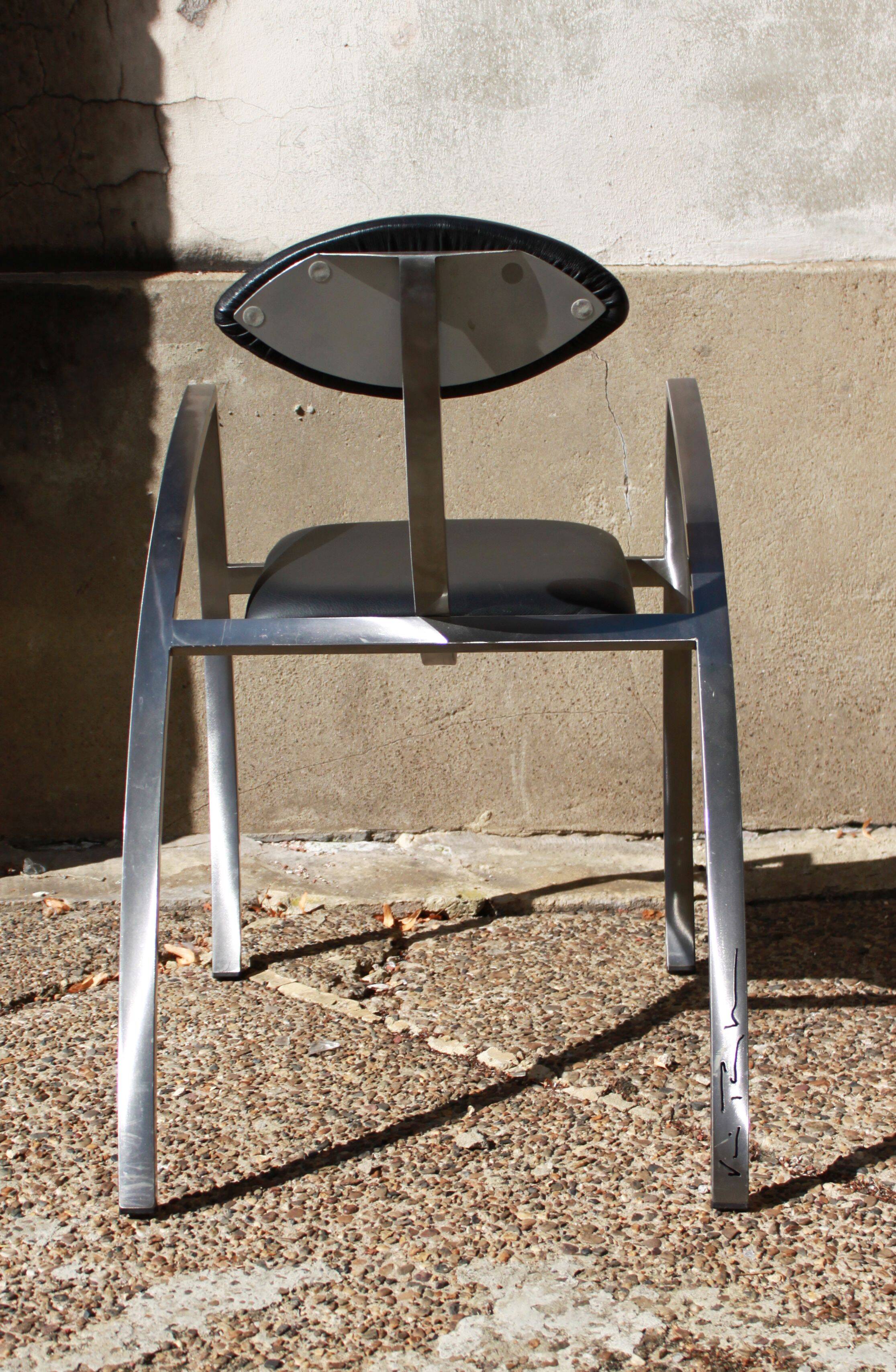 Set of 6 dining chairs by Kai Papritz, 90s.