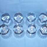 Set of 8 crystal champagne glasses cut around 1900